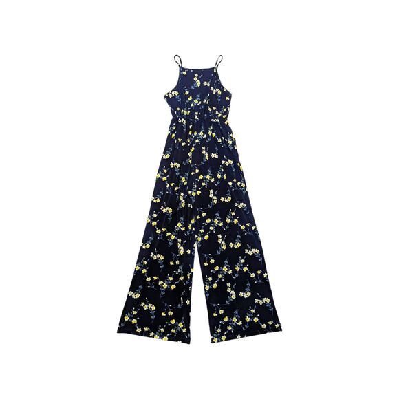 Kaileigh Lexy Knit Jumpsuit Floral Wrap Wide Leg Womens Small Sleeveless Summer - Picture 1 of 4